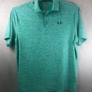 Mens XL Loose Under Armour Golf Polo Heat Gear Heathered Teal